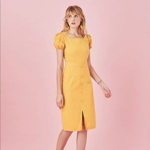 Yellow Linen Dress